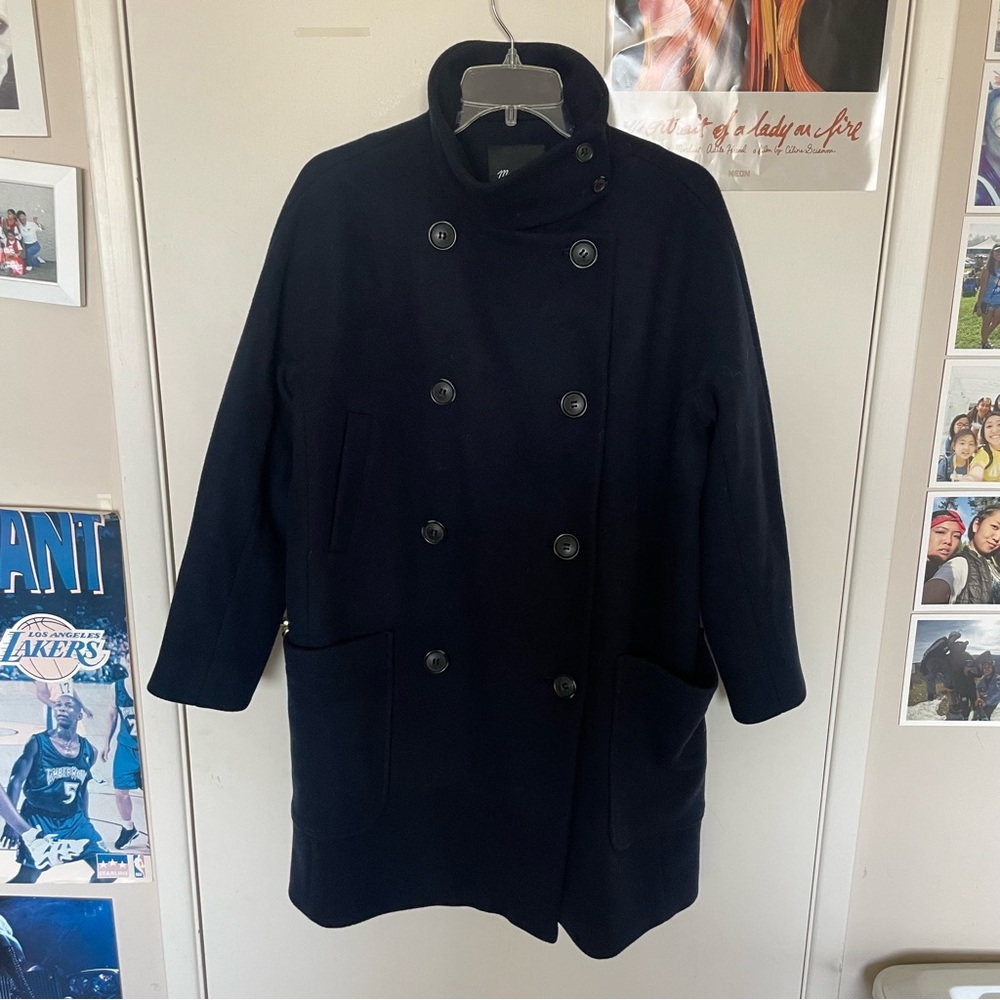 Madewell Double-Breasted Black Pea Coat